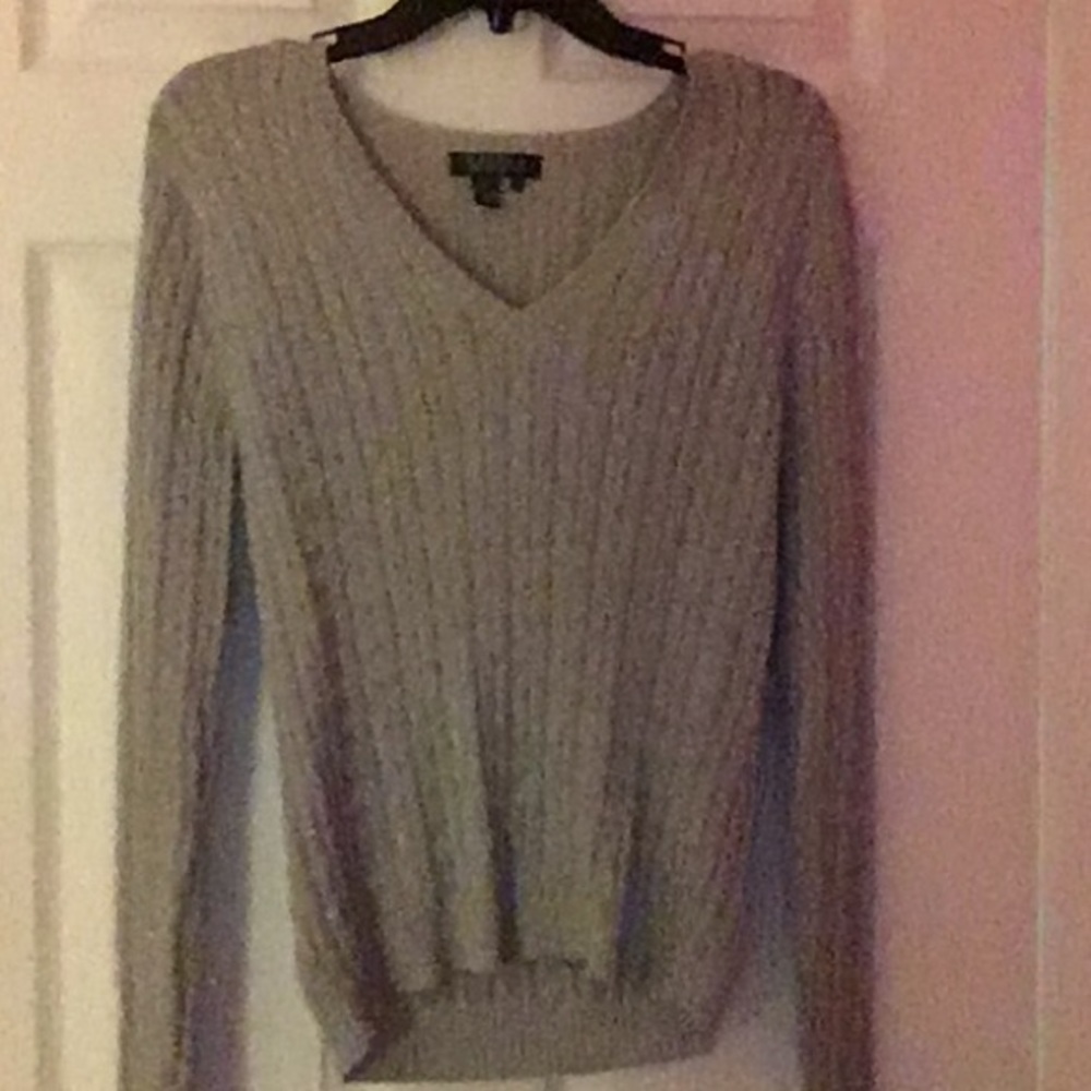 Sparkly Silver V neck Ralph Lauren Sweater